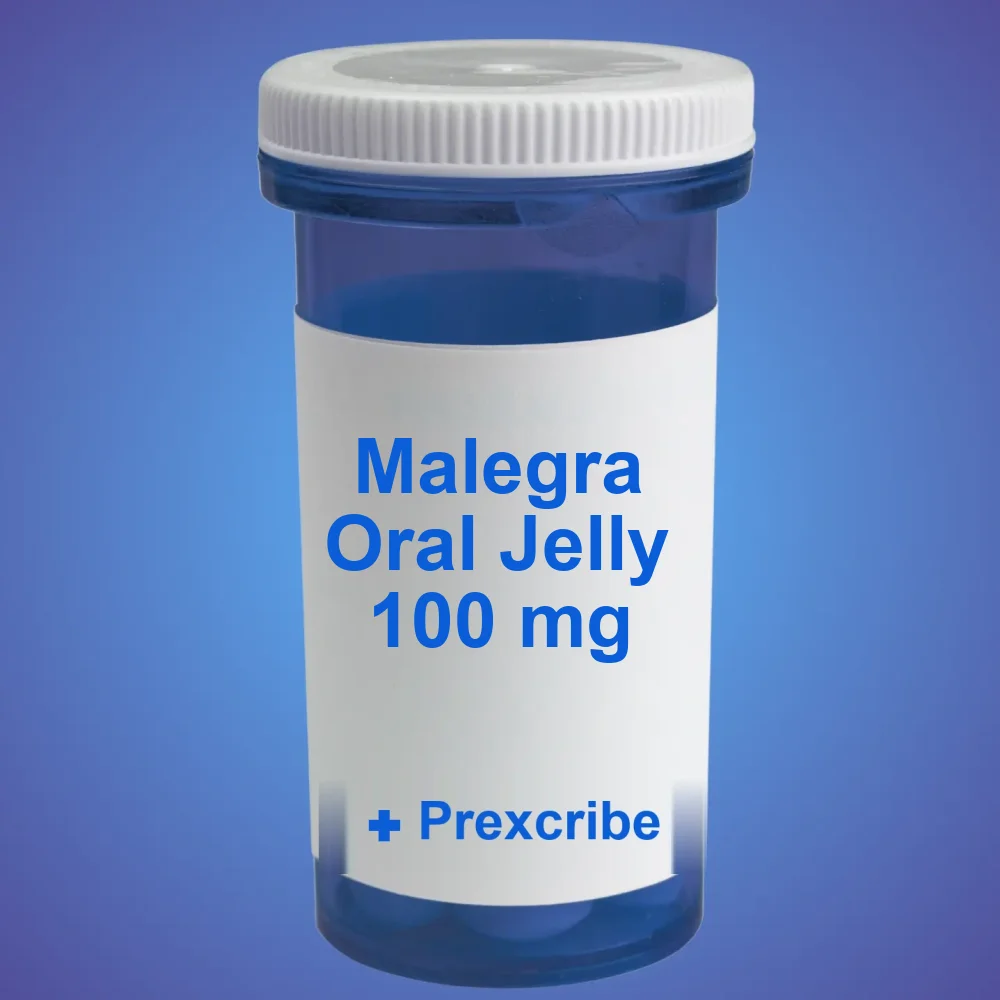 Malegra Oral Jelly 100 mg — Sachets — available online from Prexcrib
